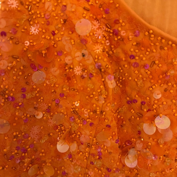 Des Phemmes Orange and Blue Sequin Mini Dress NWT - Picture 7 of 8